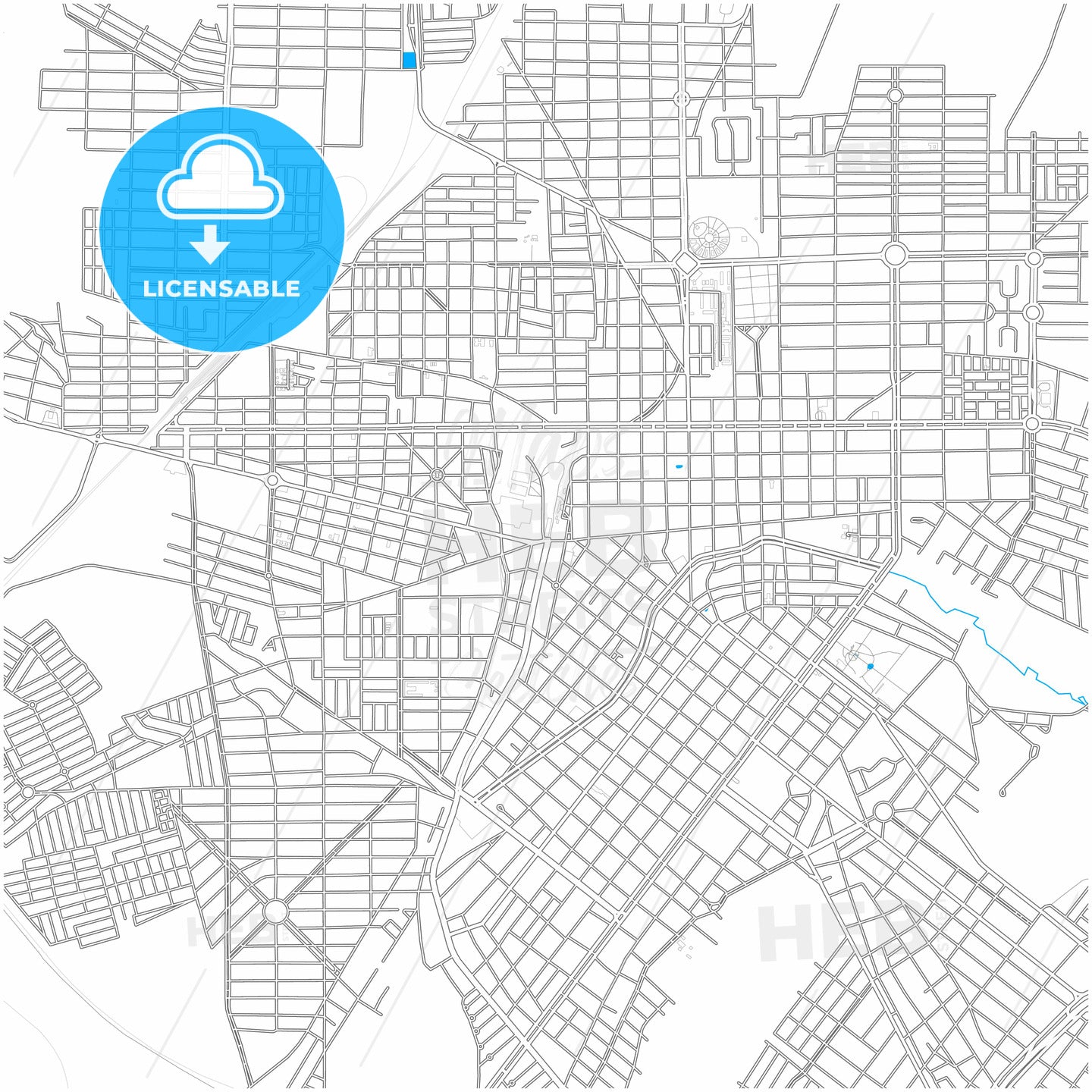 Araguari, Brazil, city map with high quality roads.