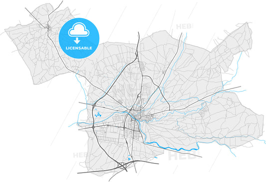 Aranda de Duero, Burgos, Spain, high quality vector map