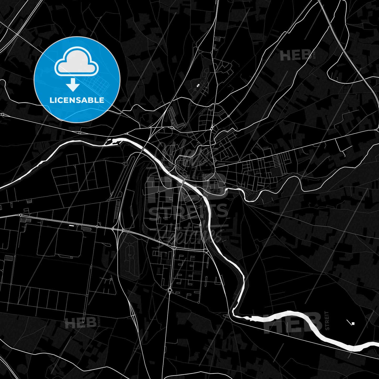 Aranda De Duero, Spain Pdf Vector Map Black And White – HEBSTREITS
