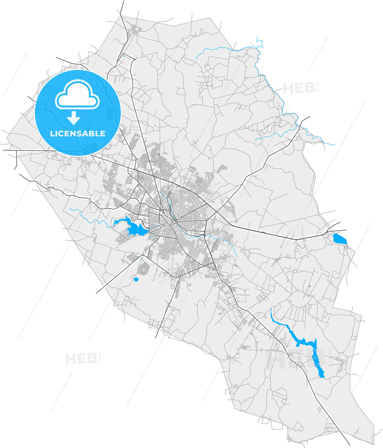 Arapiraca, Brazil, high quality vector map