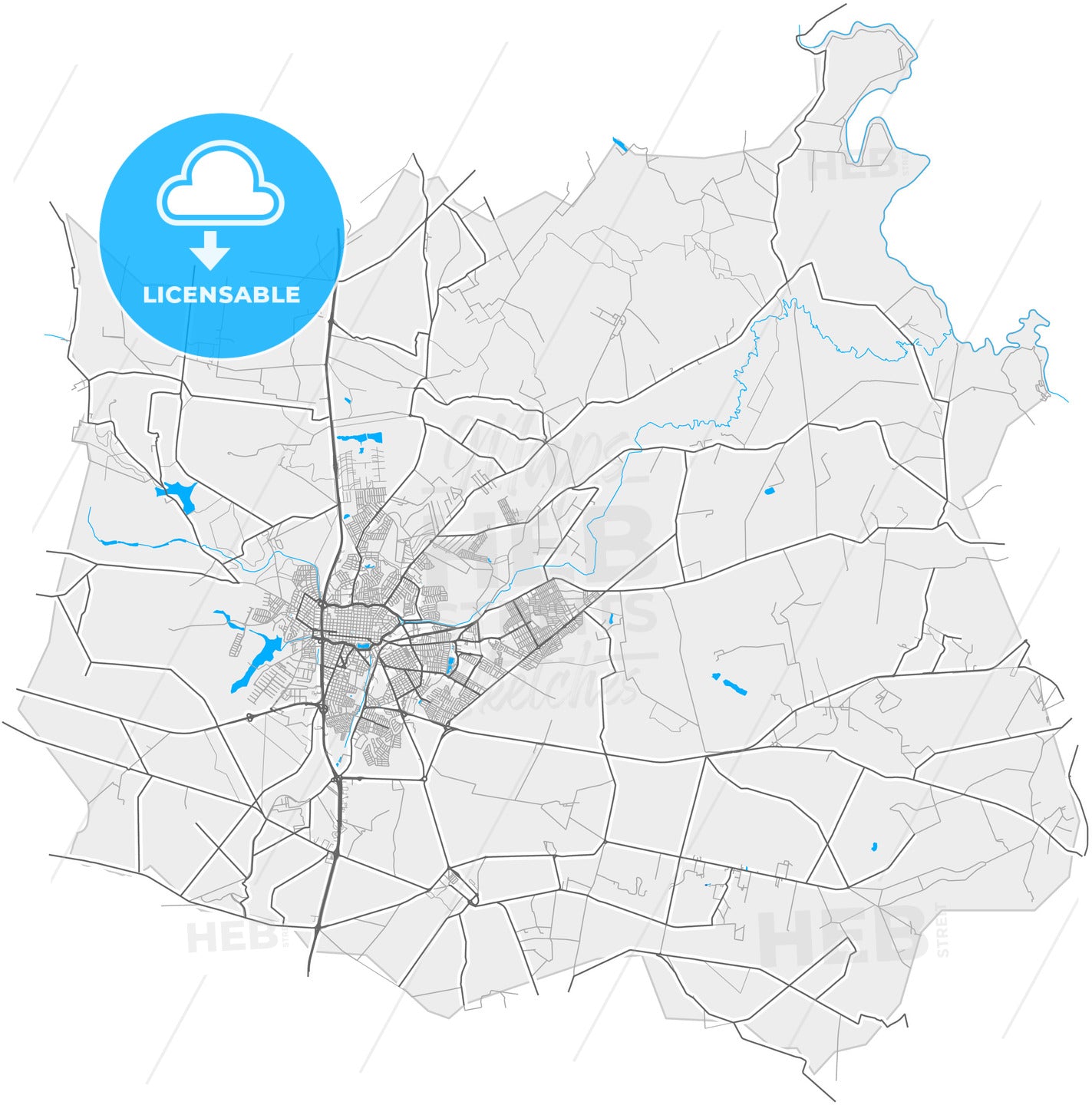 Araras, Brazil, high quality vector map