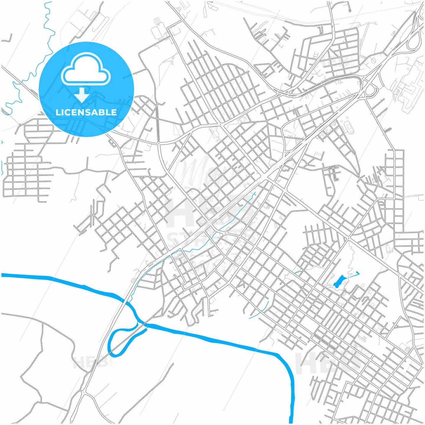 Araucaria, Brazil, city map with high quality roads.