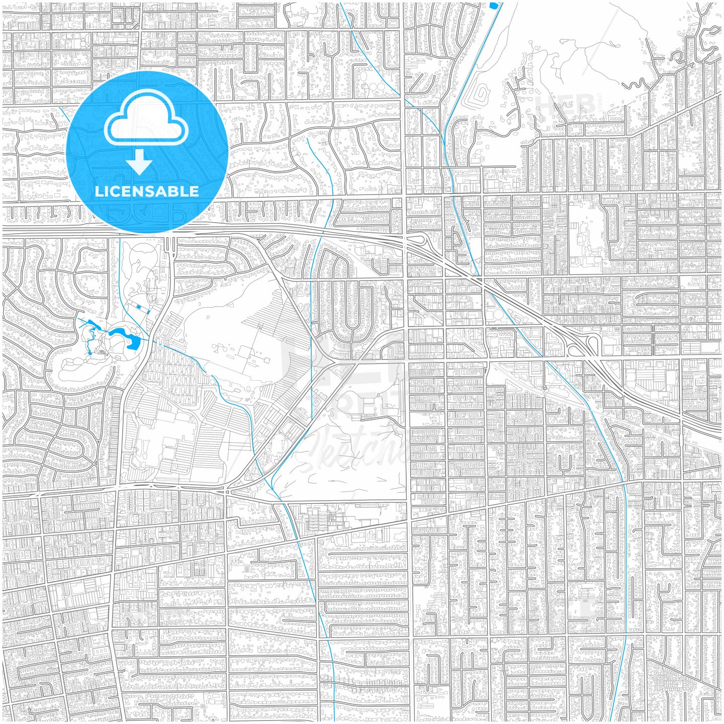 Arcadia, California, United States, city map with high quality roads.