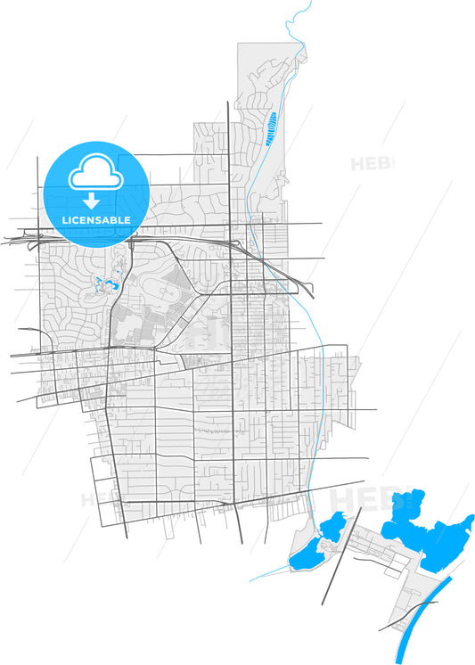 Arcadia, California, United States, high quality vector map