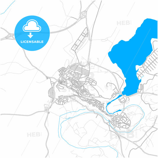 Arcos de la Frontera, Cádiz, Spain, city map with high quality roads.