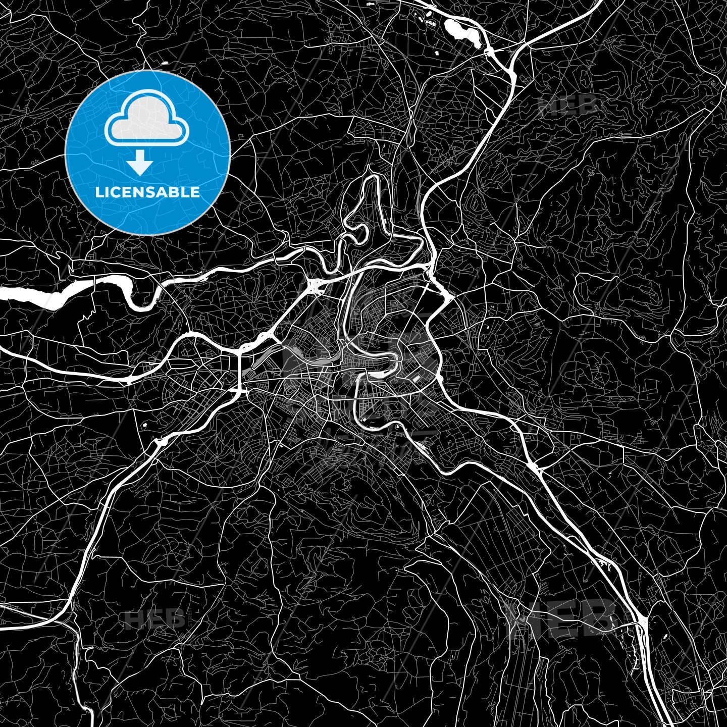 Area Map Of Bern, Switzerland – HEBSTREITS