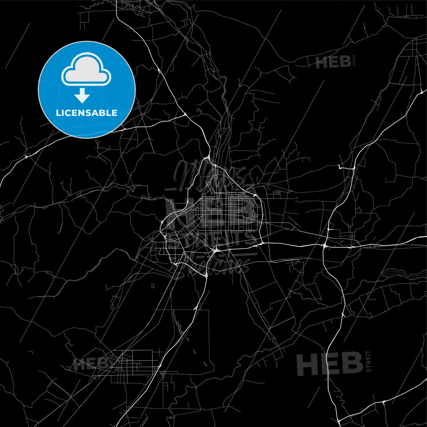 Area map of Datong, China, Province Shanxi