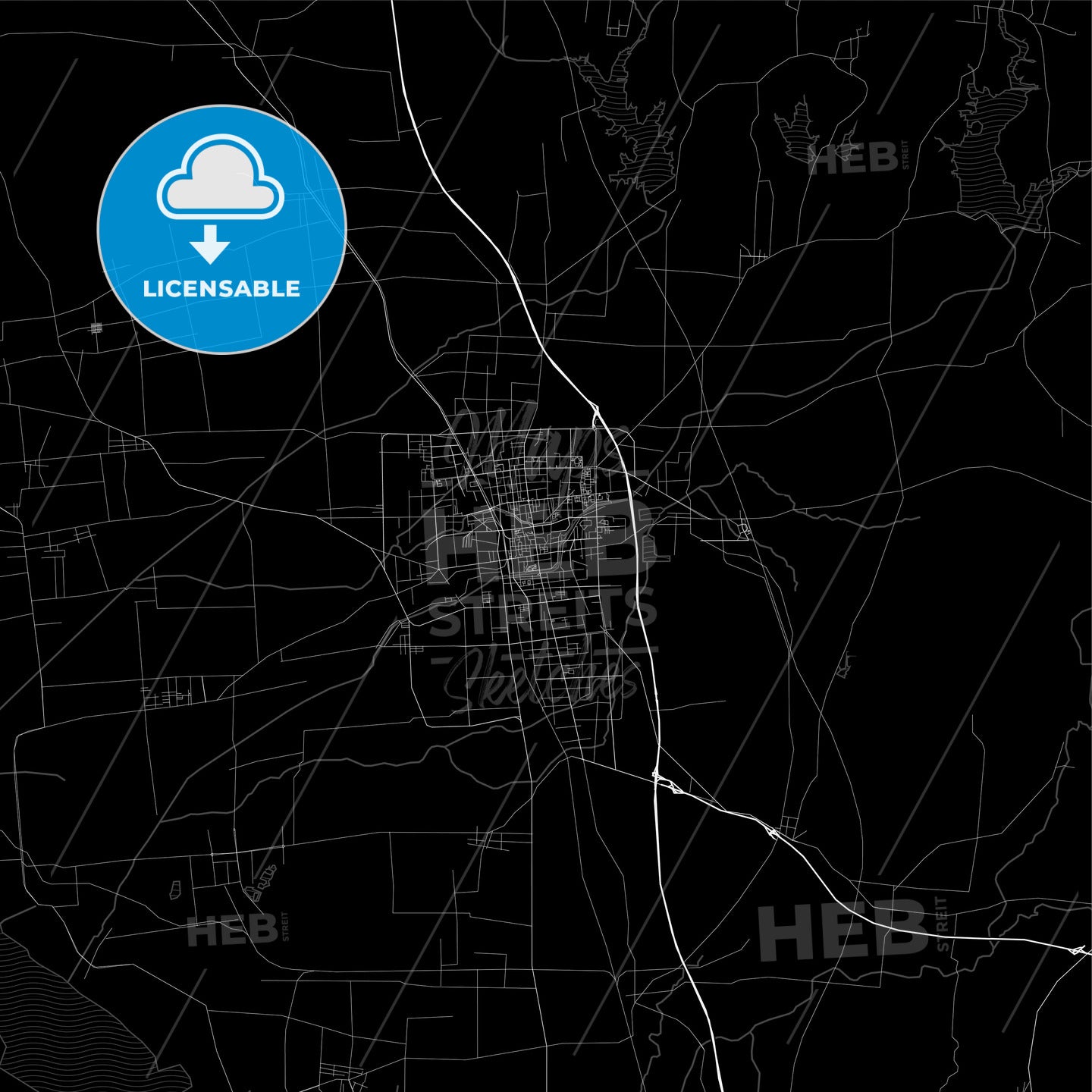 Area map of Tengzhou, China, Province Shandong