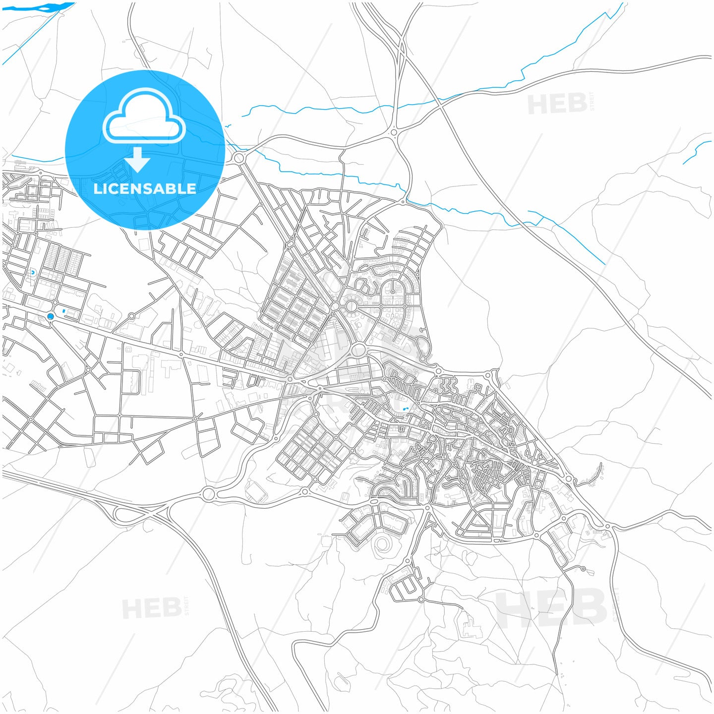 Arganda, 28500, Spain, city map with high quality roads.