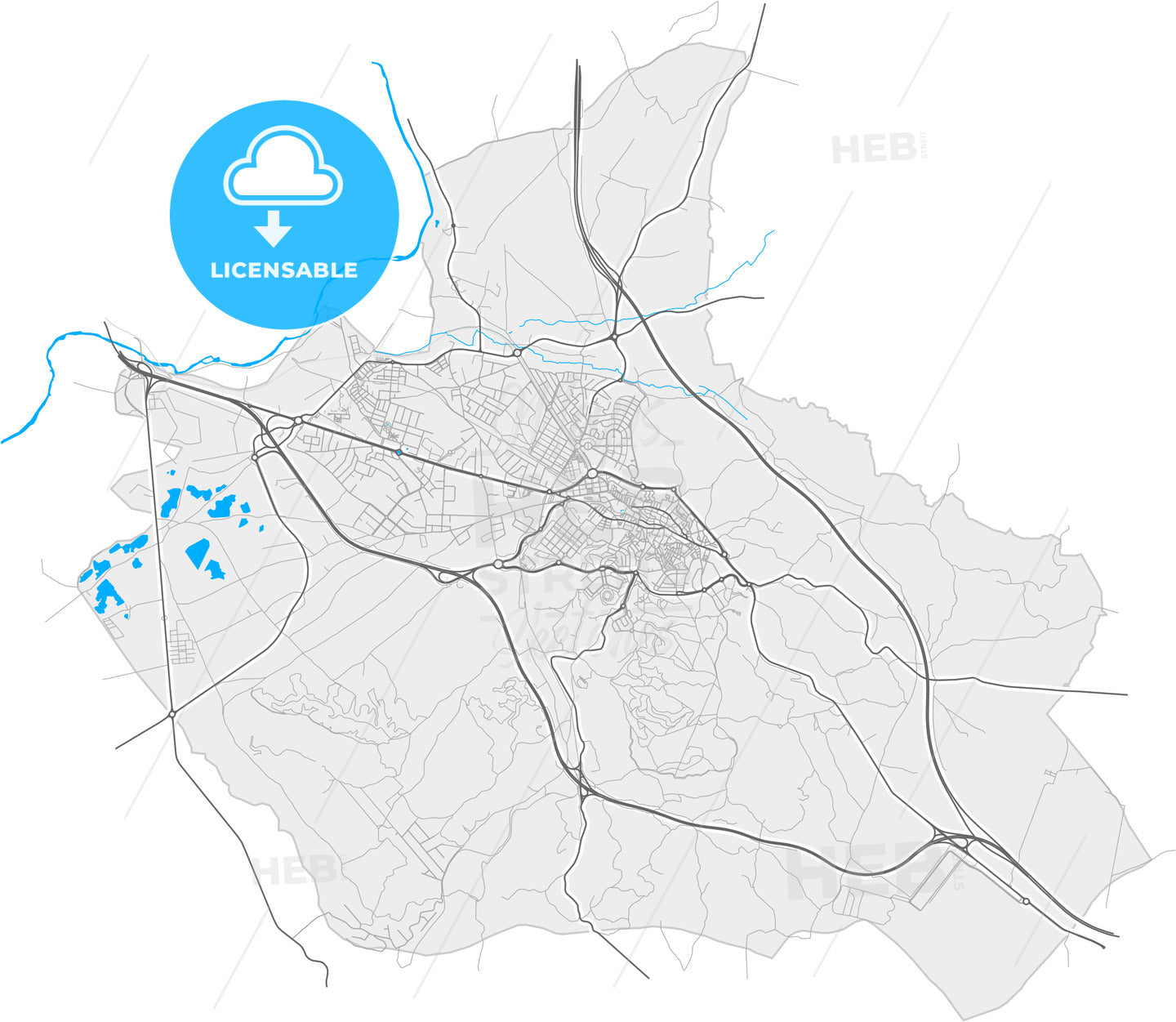 Arganda, 28500, Spain, high quality vector map