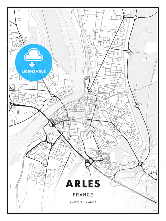 Arles, France, Modern Print Template in Various Formats - HEBSTREITS Sketches