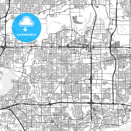 Arlington, Texas - Area Map - Light