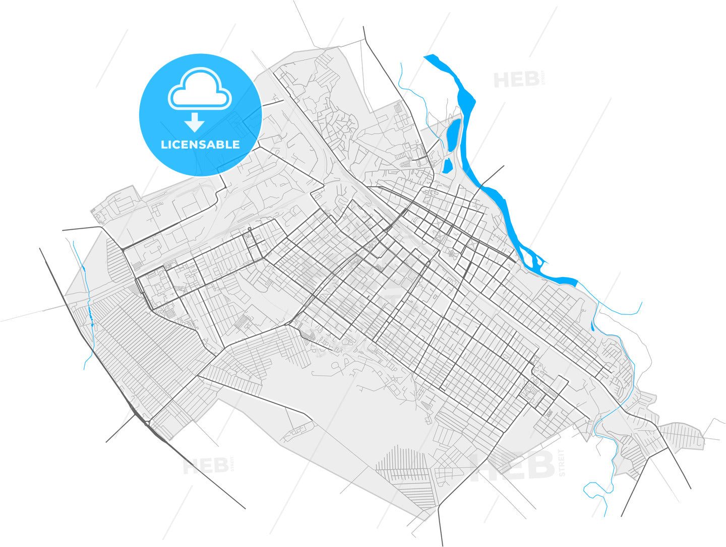 Armavir, Krasnodar Krai, Russia, high quality vector map