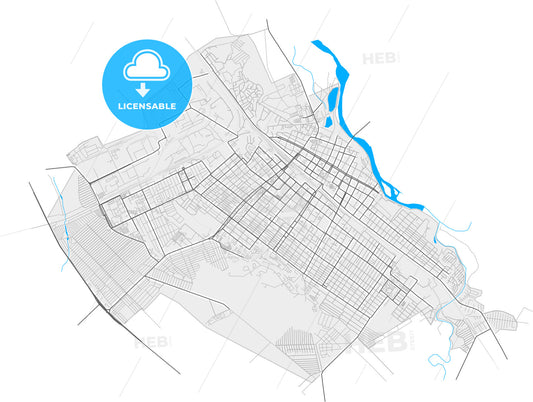 Armavir, Krasnodar Krai, Russia, high quality vector map