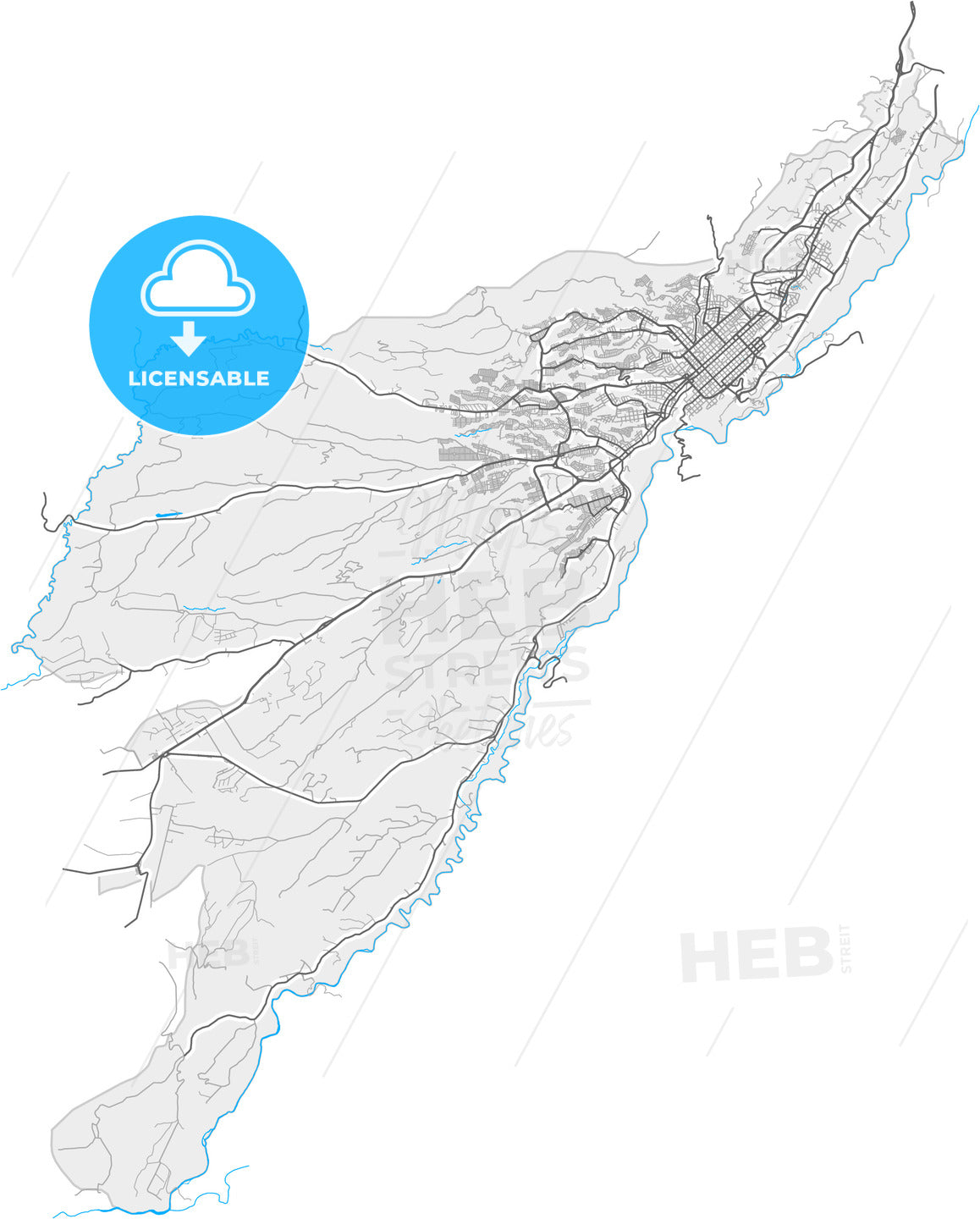 Armenia, Colombia, high quality vector map