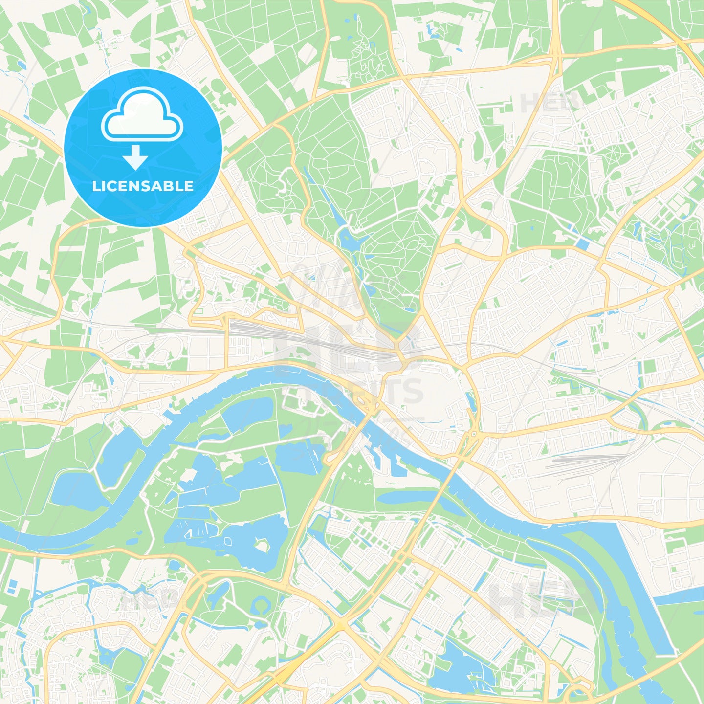 Arnhem, Netherlands Vector Map - Classic Colors