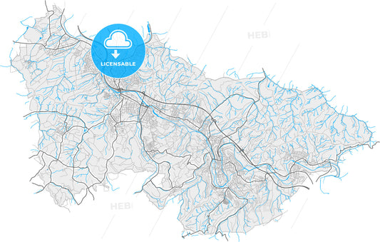 Arnsberg, North Rhine-Westphalia, Germany, high quality vector map