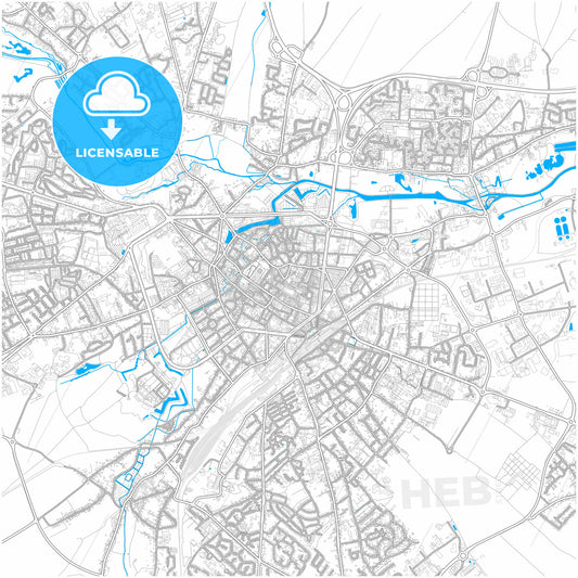 Arras, Pas-de-Calais, France, city map with high quality roads.