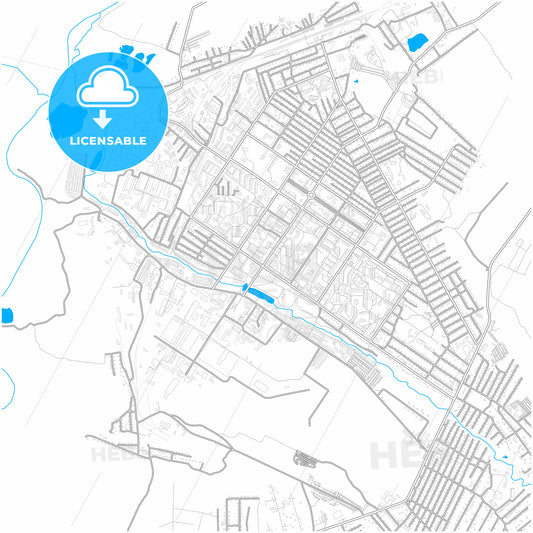 Arsenyev, Primorsky Krai, Russia, city map with high quality roads.