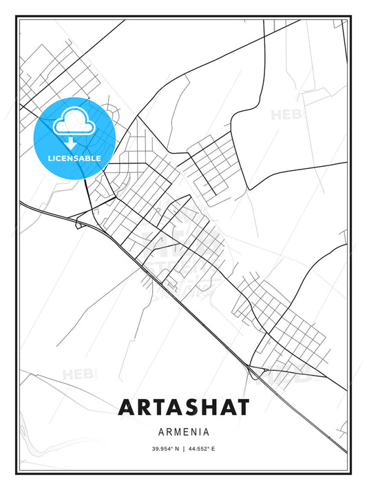 Artashat, Armenia, Modern Print Template in Various Formats - HEBSTREITS Sketches