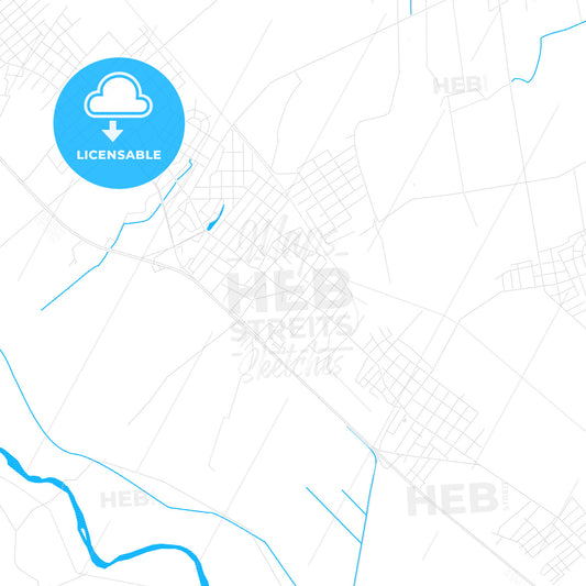 Artashat, Armenia PDF vector map with water in focus