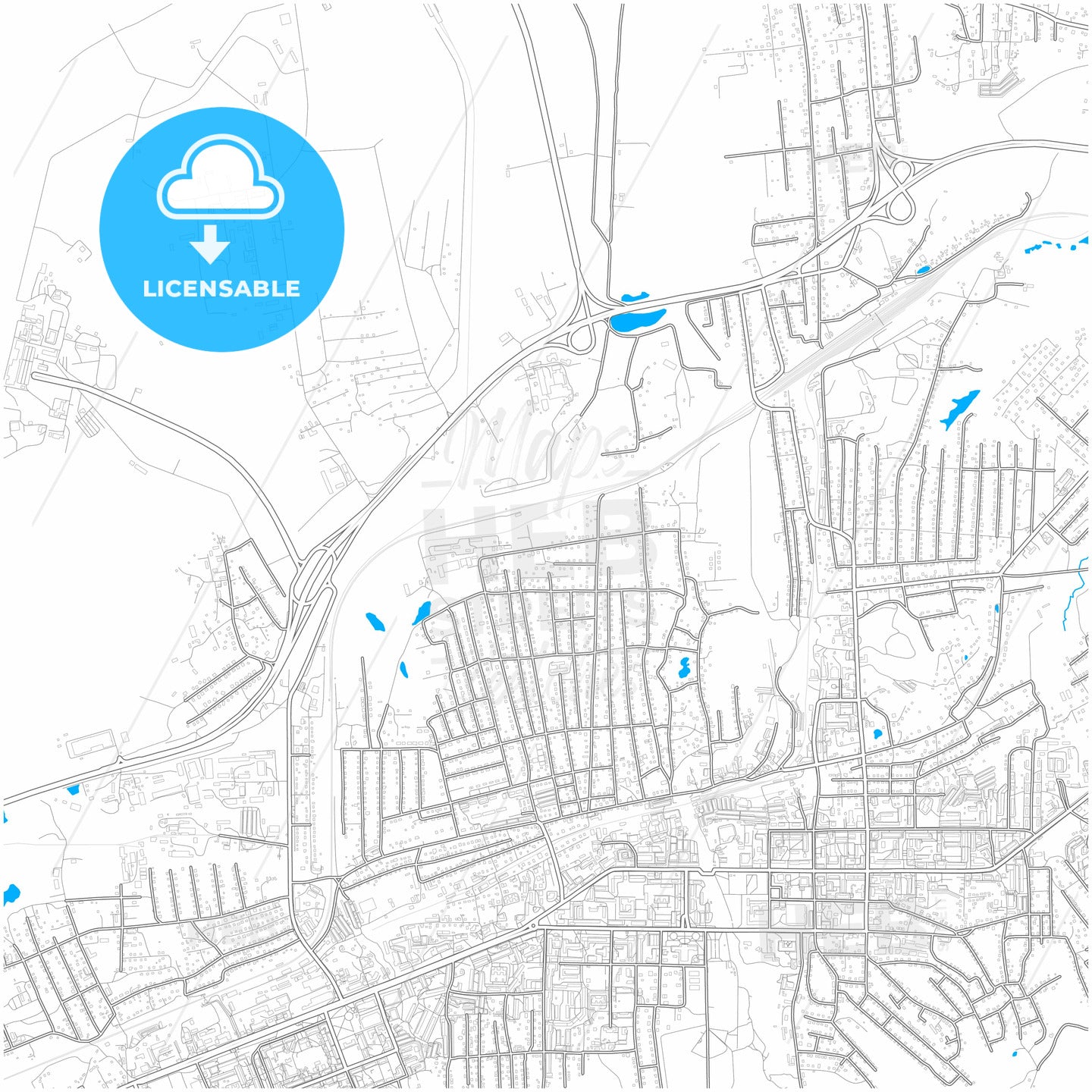 Artyom, Primorsky Krai, Russia, city map with high quality roads.