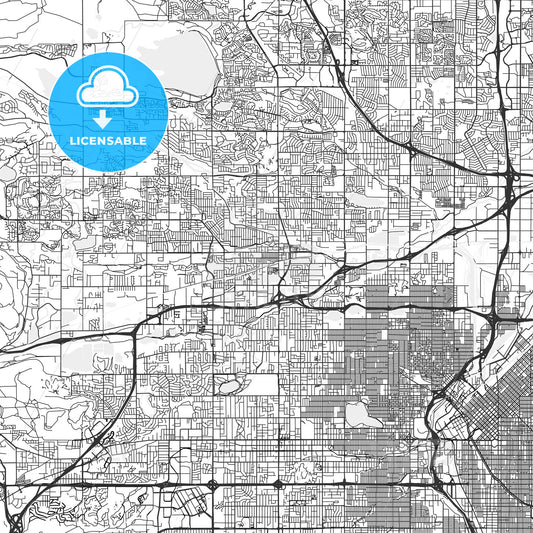 Arvada, Colorado - Area Map - Light