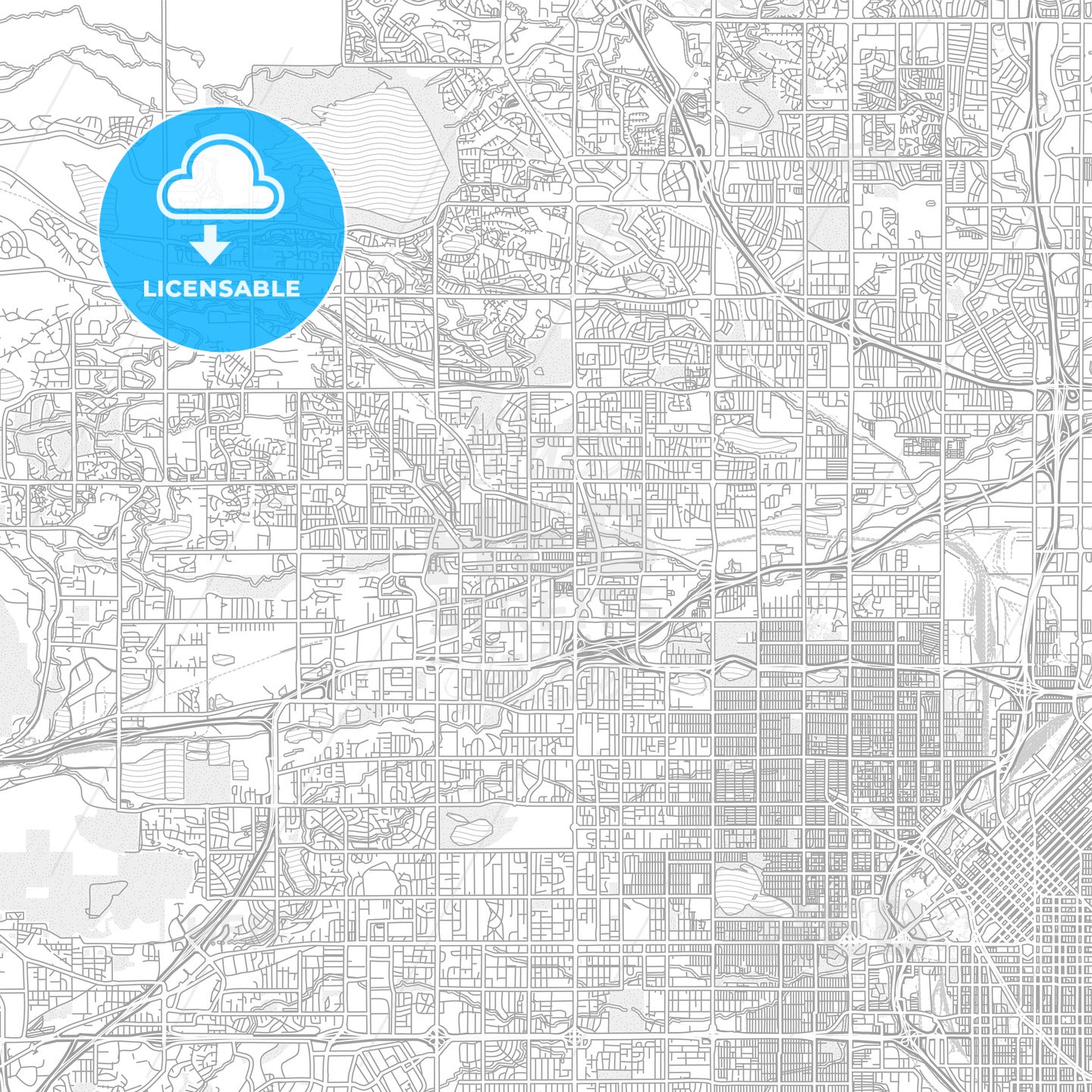 Arvada, Colorado, USA, bright outlined vector map