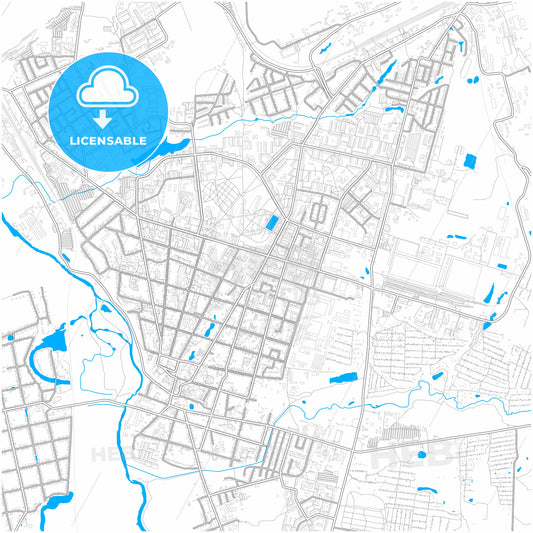 Arzamas, Nizhny Novgorod Oblast, Russia, city map with high quality roads.