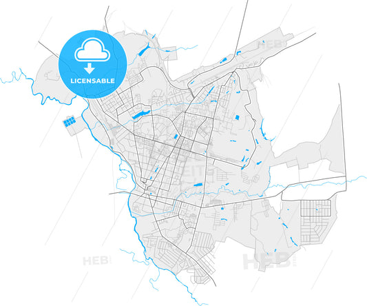 Arzamas, Nizhny Novgorod Oblast, Russia, high quality vector map