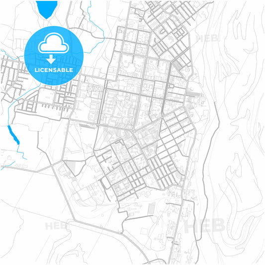 Asbest, Sverdlovsk Oblast, Russia, city map with high quality roads.