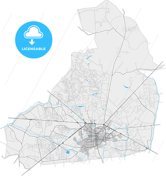 Assis, Brazil, high quality vector map