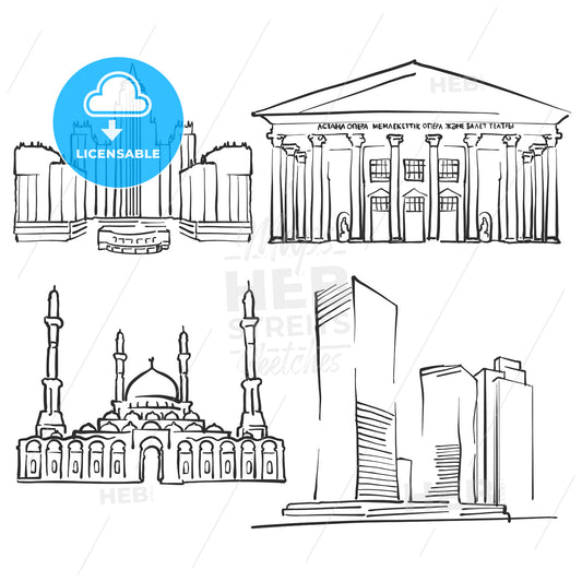 Astana Kazakhstan Famous Buildings – instant download