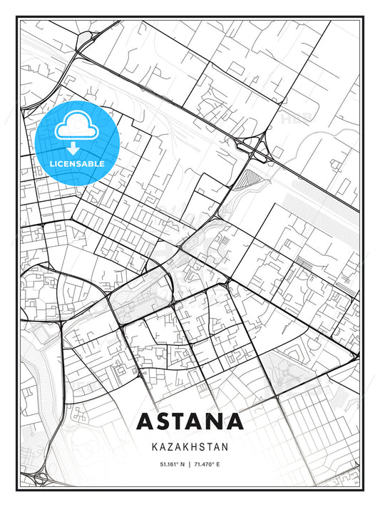 Astana, Kazakhstan, Modern Print Template in Various Formats - HEBSTREITS Sketches