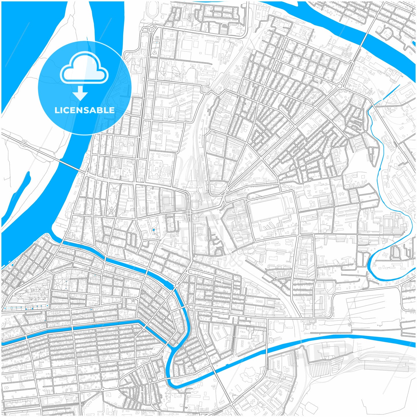 Astrakhan, Astrakhan Oblast, Russia, city map with high quality roads.