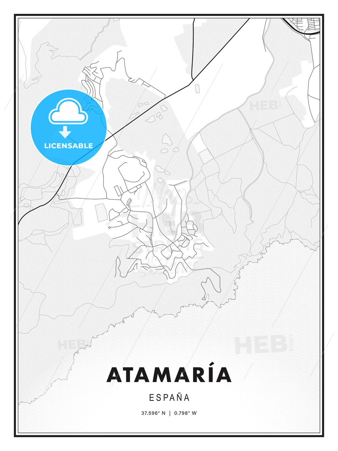 Atamaría, Spain, Modern Print Template in Various Formats - HEBSTREITS Sketches