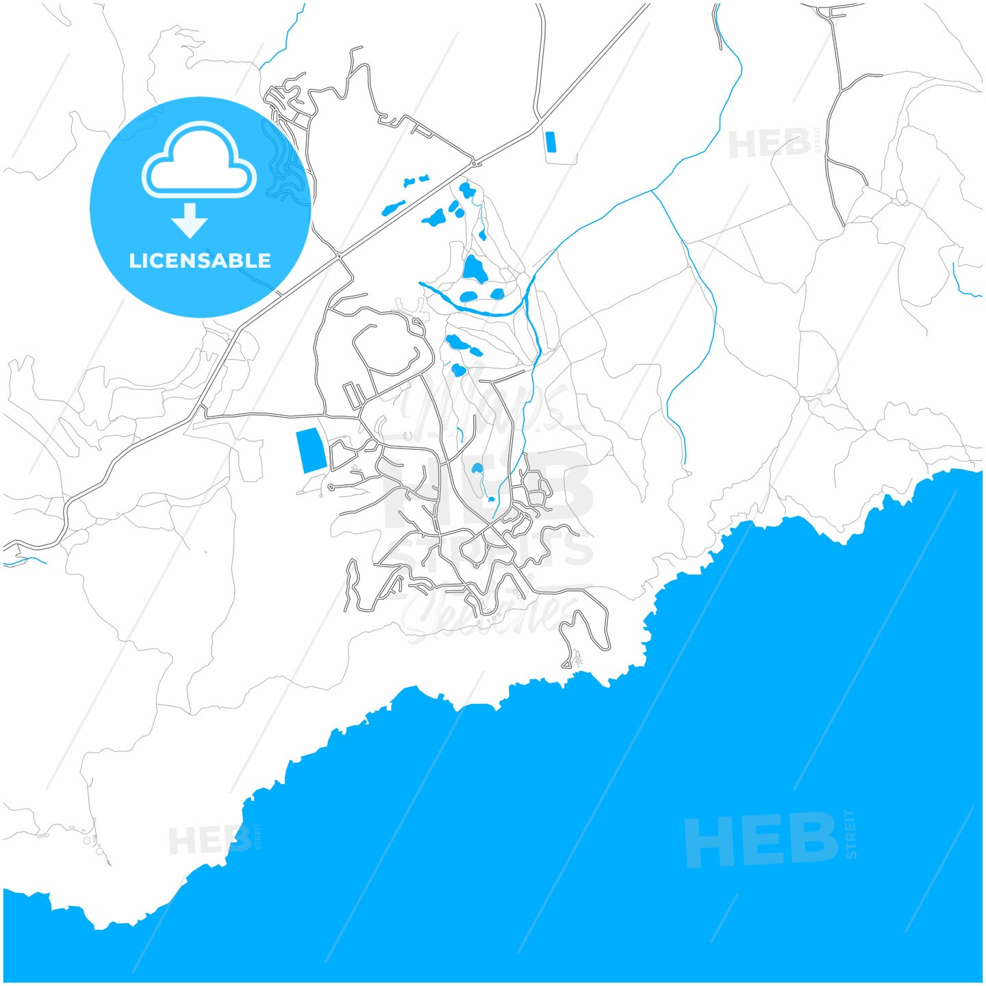 Atamaría, Murcia, Spain, city map with high quality roads.