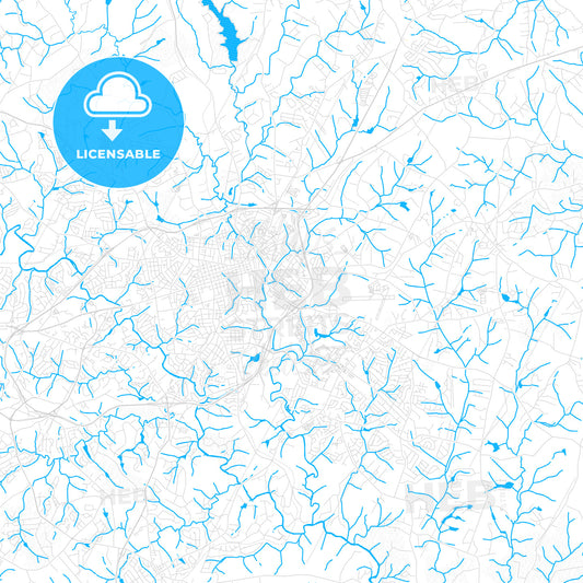 Athens-Clarke County, Georgia, United States, PDF vector map with water in focus