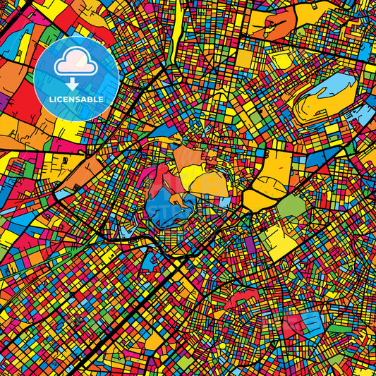 Athens Greece Colorful Map
