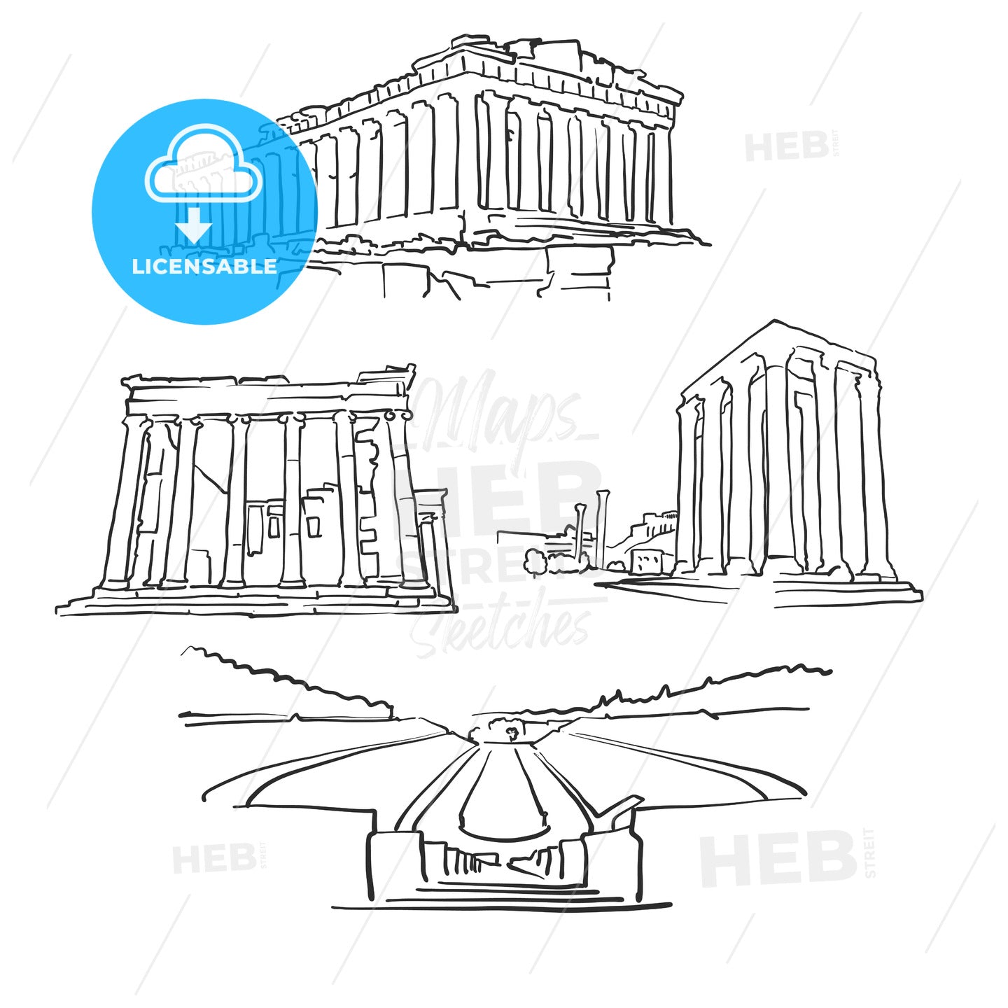 Athens Greece Famous Buildings – instant download
