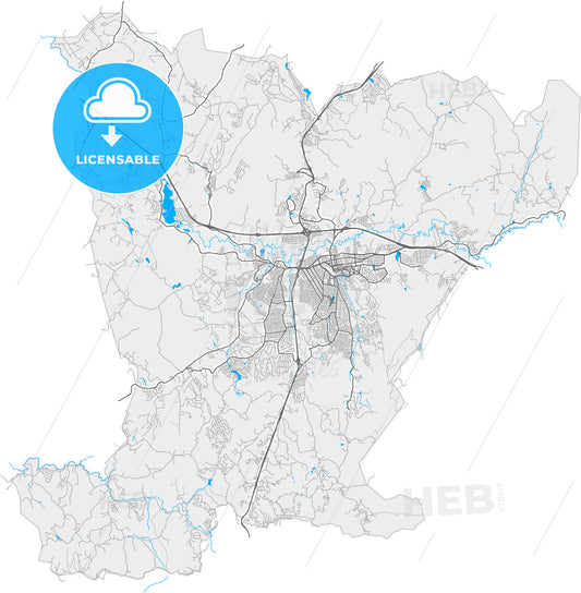 Atibaia, Brazil, high quality vector map