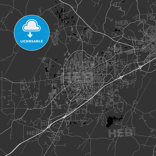 Auburn, Alabama - Area Map - Dark