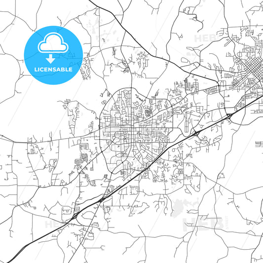 Auburn, Alabama - Area Map - Light