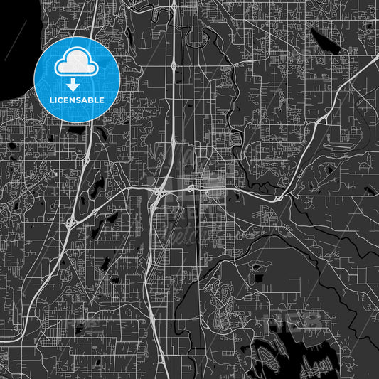 Auburn, Washington - Area Map - Dark