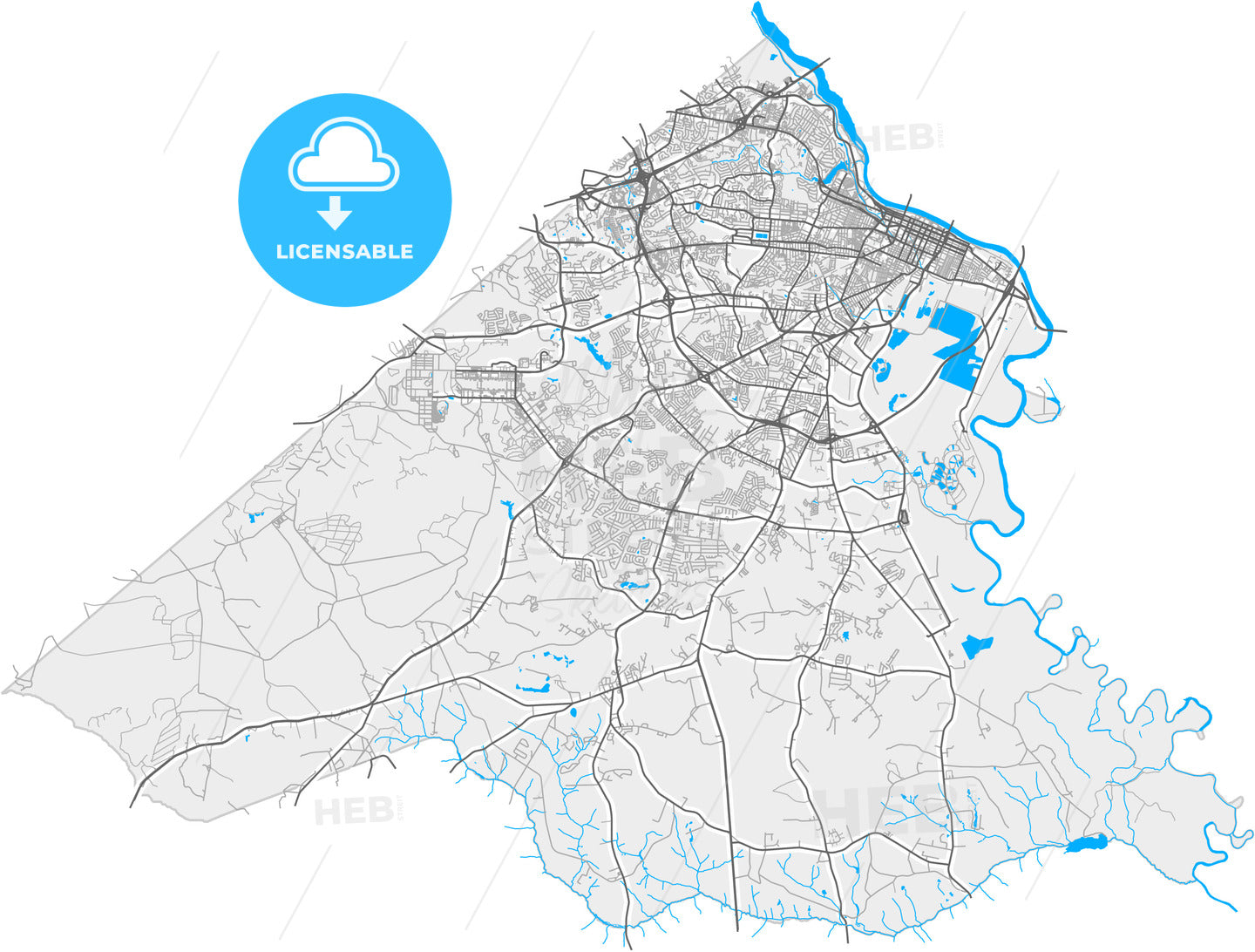 Augusta, Georgia, United States, high quality vector map