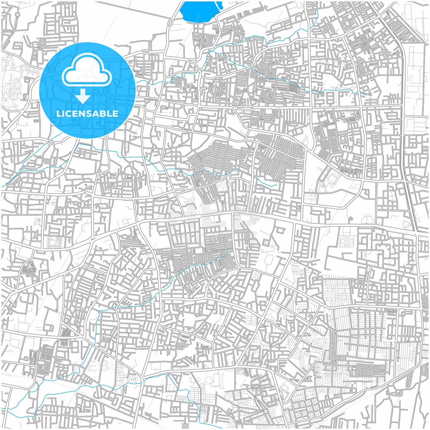 Aurangabad, Maharashtra, India, city map with high quality roads.