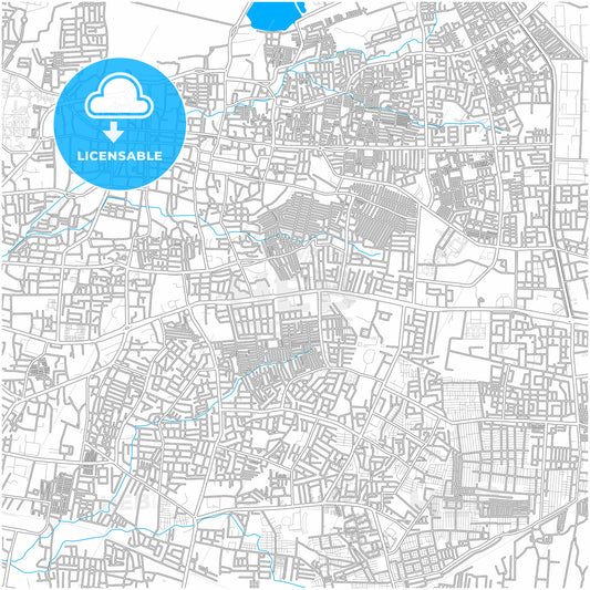 Aurangabad, Maharashtra, India, city map with high quality roads.