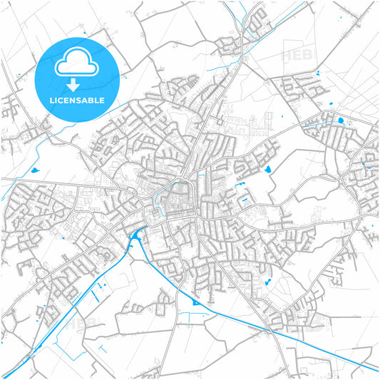 Aurich, Lower Saxony, Germany, city map with high quality roads.