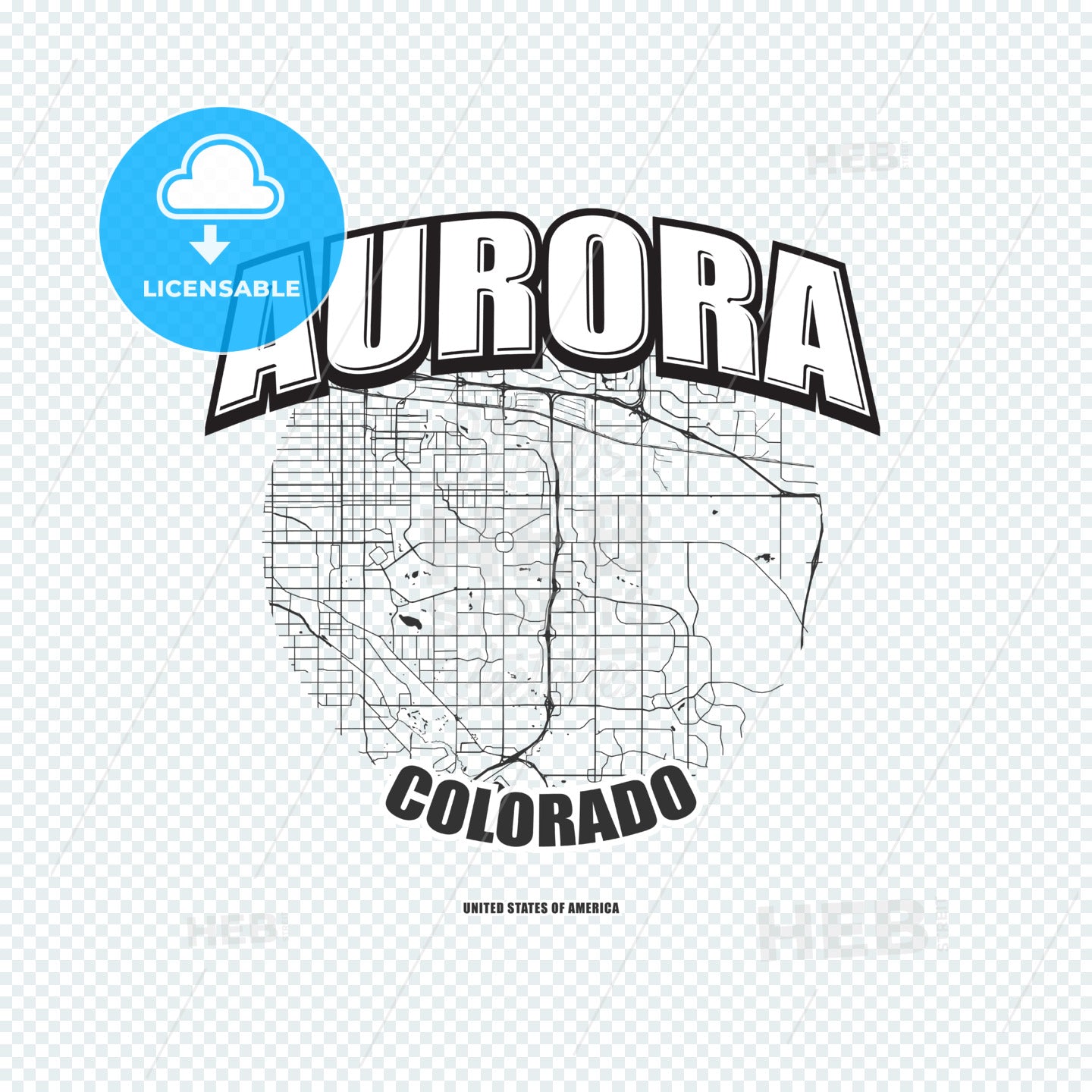 Aurora, Colorado, logo artwork – instant download
