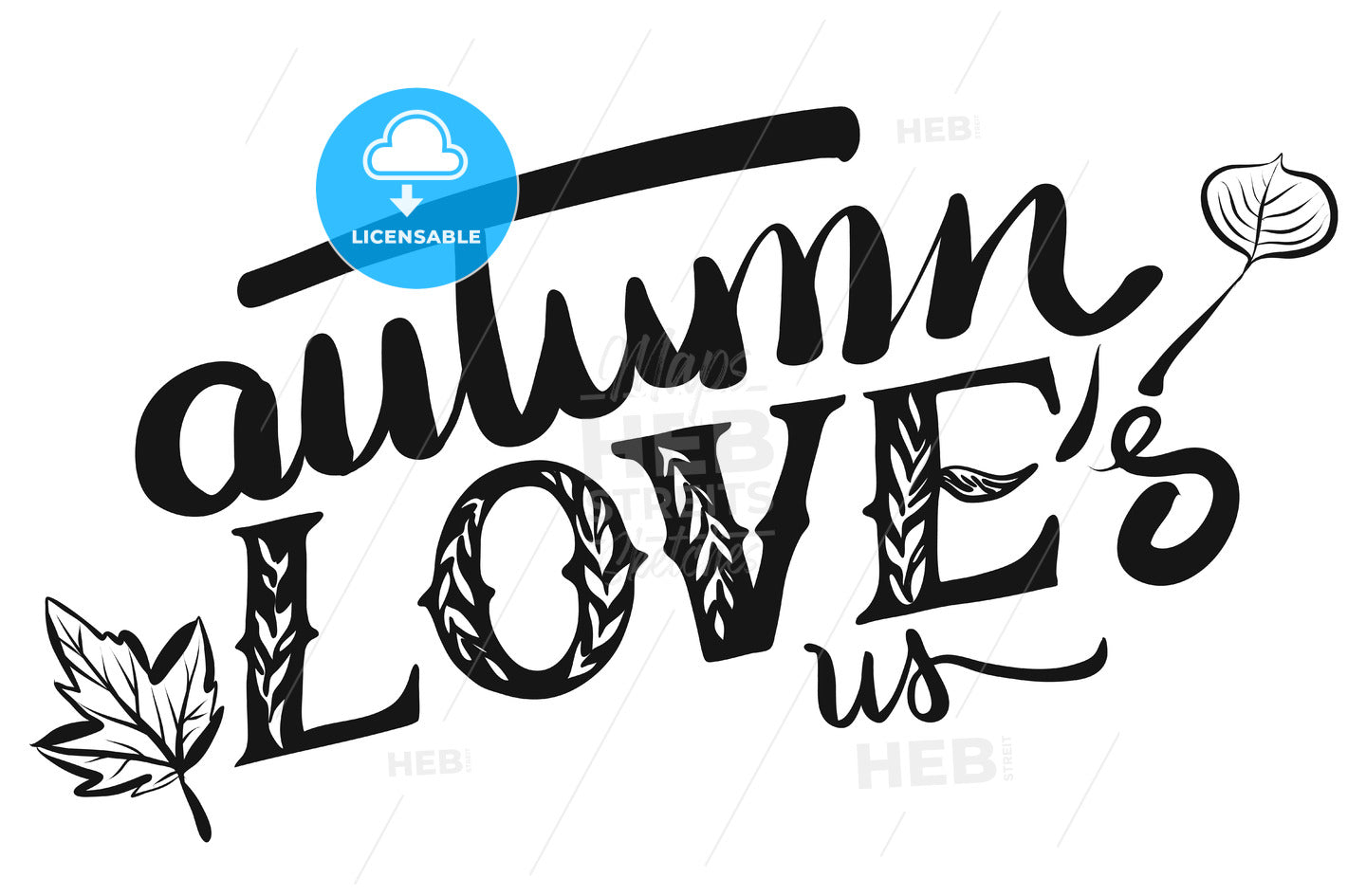 Autumn Loves us Typo Headline – instant download